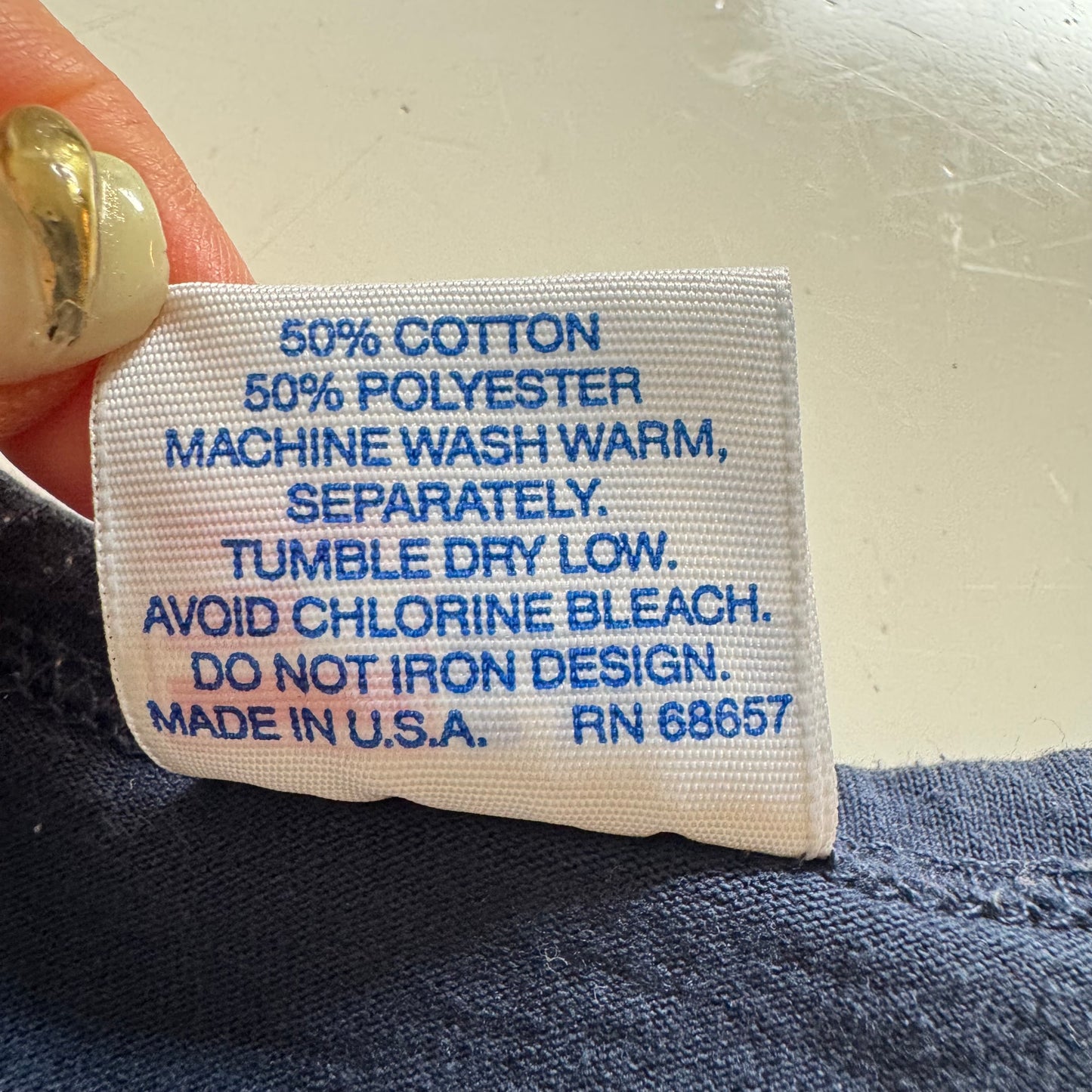 90s Kids Teens Vintage Eagle USA  Yankees Jamieson Road Volunteer Fire Co. Short Sleeve Navy T-Shirt L 14Y 15Y 16Y XS Adult Made in USA