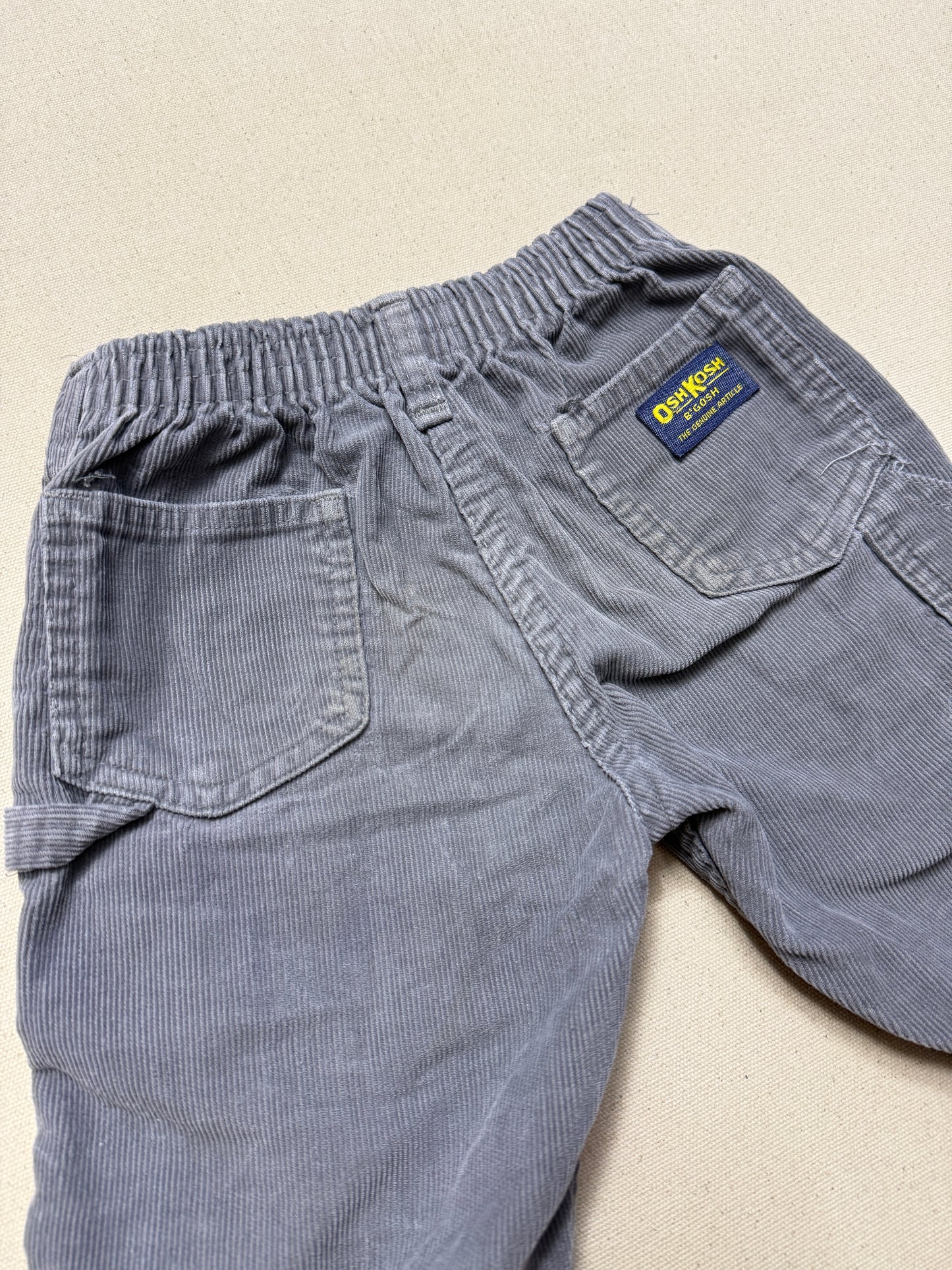 80s Kids Toddler Vintage Oshkosh Bgosh Gray Corduroy Pants / 4T 5T / Made in USA