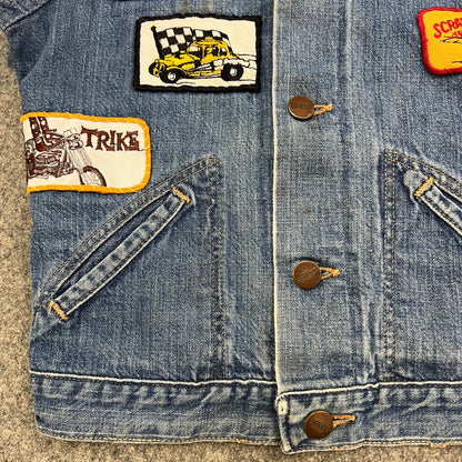 Vintage Kids Maverick Denim Vest With Patches Size 10Y