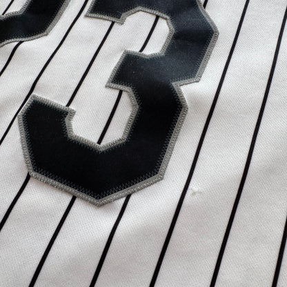 90s Kids Vintage MLB Majestic Jersey Chicago White Sox White/Black 23 Dye Button Up 11Y 12Y 13Y 14Y