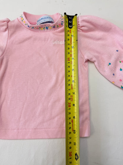 90s Kids Infant Baby Vintage Oshkosh Bgosh Floral AOP Longsleeve Shirt and Overall 2pc Set / 0m 3m / Made in USA