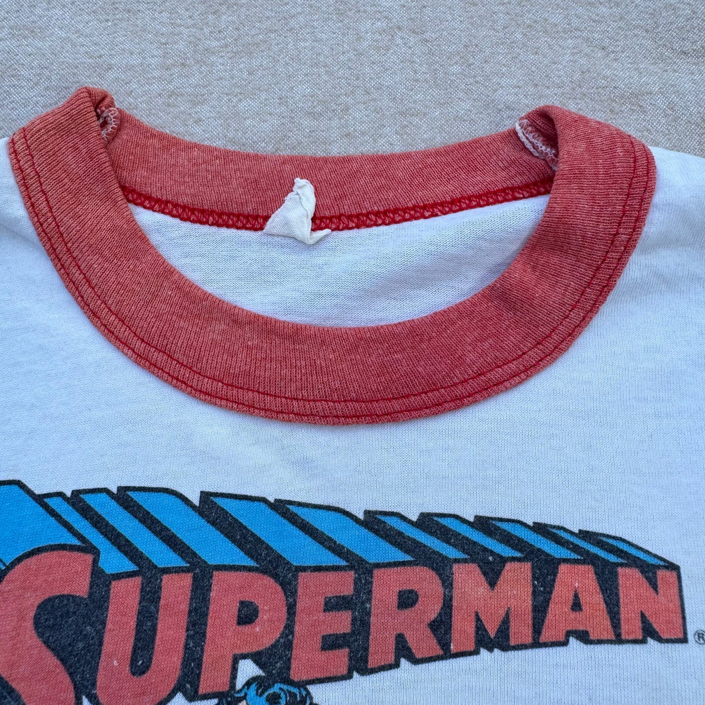80s Kids Toddler Vintage Ringer Superman Special 50Th Birthday Design Short Sleeve White T-Shirt  3Y 4Y 5Y