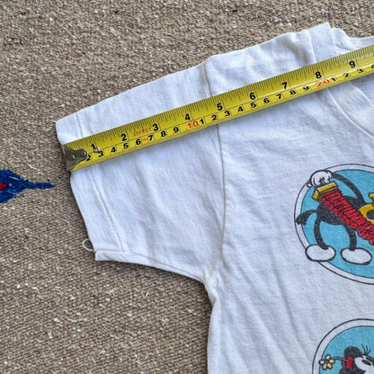 80s 90s Kids Vintage Walt Disney Mickey Single Stitch White T-Shirt 4Y 5Y 6Y