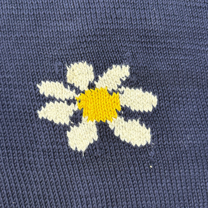 80s 90 Kids Toddler Vintage Flower Embroidered Simple Design Cotton Knit Sweater / 3T 4T 5T