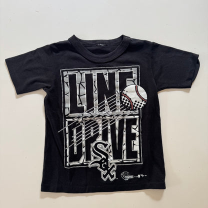 Early 1990s Kids Toddler Vintage MLB SOX Line Drive Black Short Sleeve T-Shirt 2Y 3Y