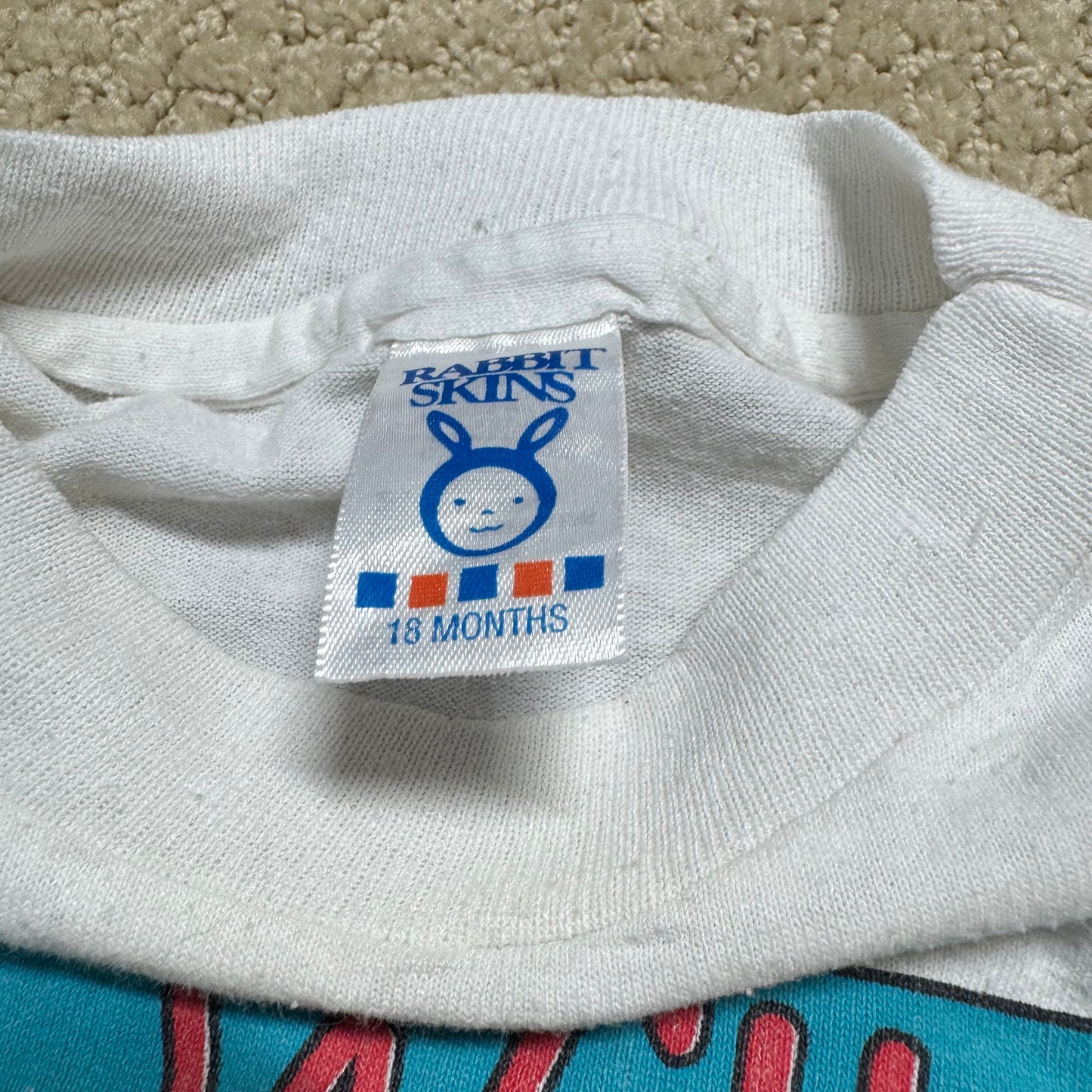 1995 90s Infant Baby Tee “Will Work For Milk” White Single Stitch Short Sleeve T-Shirt 18 months Made in USA