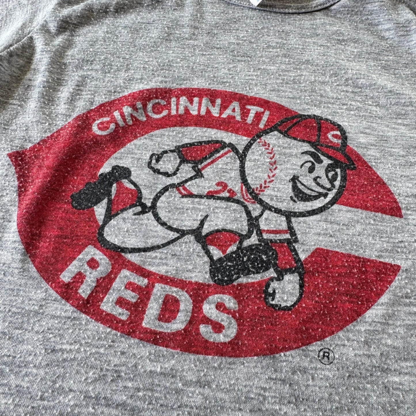 80s Kids Vintage MLB Cincinnati Reds Gray Short Sleeve Single Stitch T-Shirt M 12Y 13Y 14Y Made in USA
