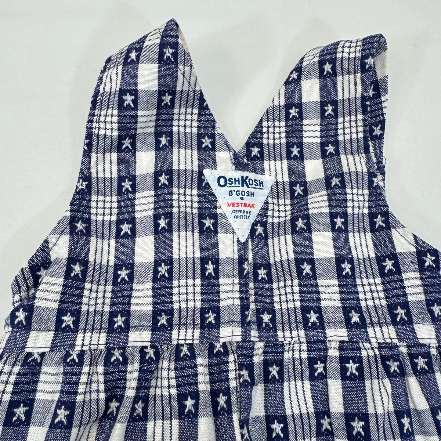 90s Kids Toddler Infant Vintage Baby B’Gosh OshkoshNavy White Star Pattern Overall / 3m 6m/ Made in USA
