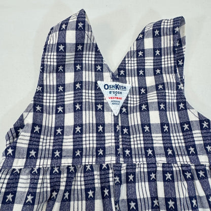 90s Kids Toddler Infant Vintage Baby B’Gosh OshkoshNavy White Star Pattern Overall / 3m 6m/ Made in USA