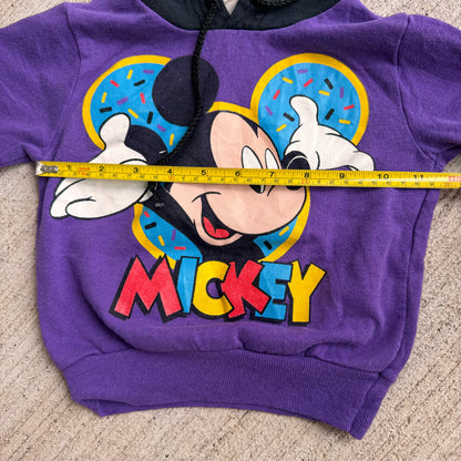 Baby Vintage Disney Mickey Mouse Purple Sweatshirt With Hood 12m 1Y 2Y