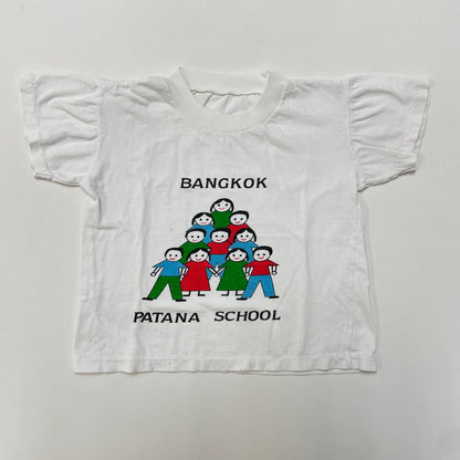 70s 80s Kids Toddler Vintage Bangkok Patana School Cute Graphic Tshirt / 3y 4y 5y