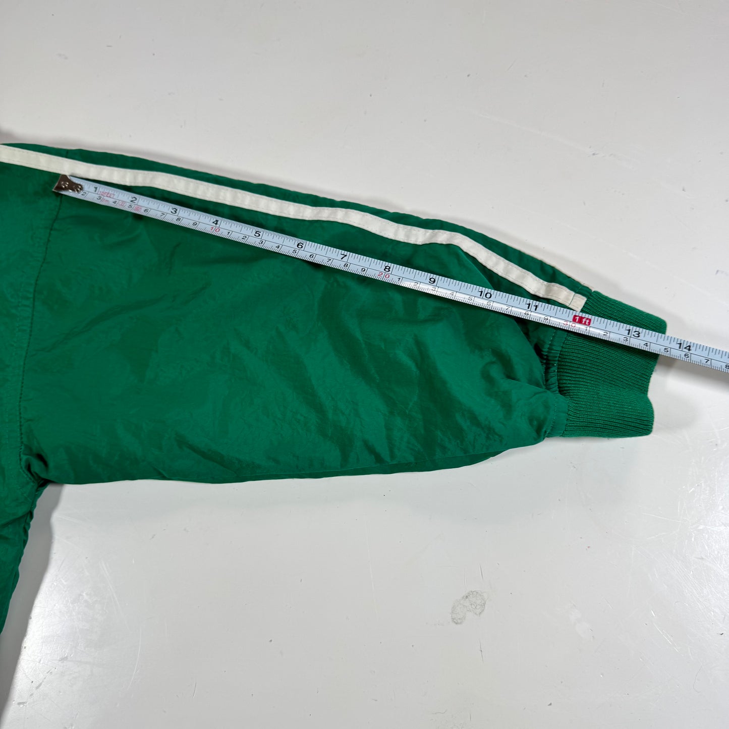 90s Kids Vintage Adidas Light Weight Green Lined Windbreaker Jacket Sweatshirt Big Logo M 5Y