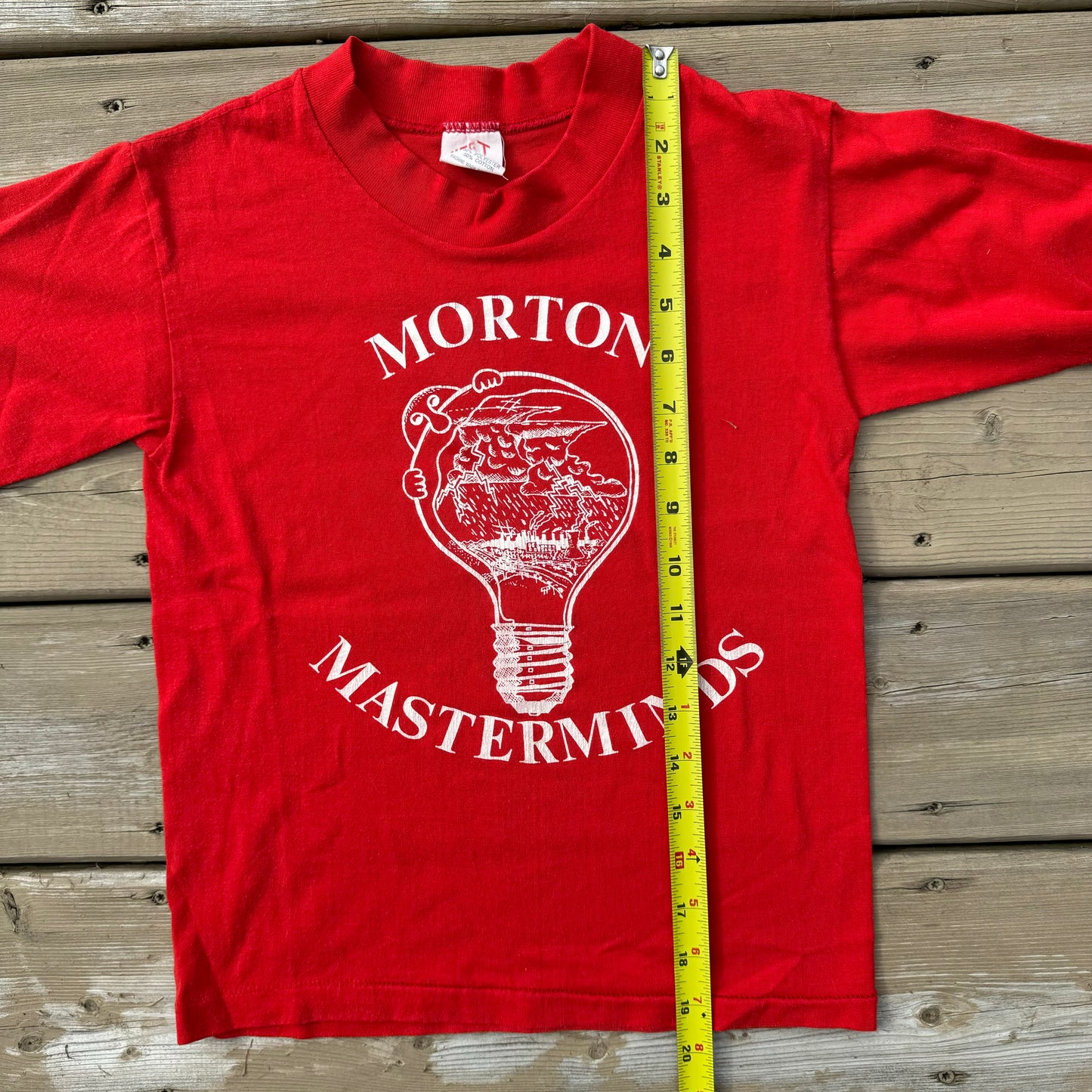 80s 90s Kids Morton Masterminds Red L/S M 10-12Y