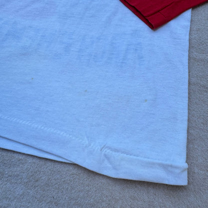 80s Kids Vintage DC Comics Batman Joker Arch Enemies Raglan 3/4 Sleeve White/Red Shirt 7Y 8Y Made in USA