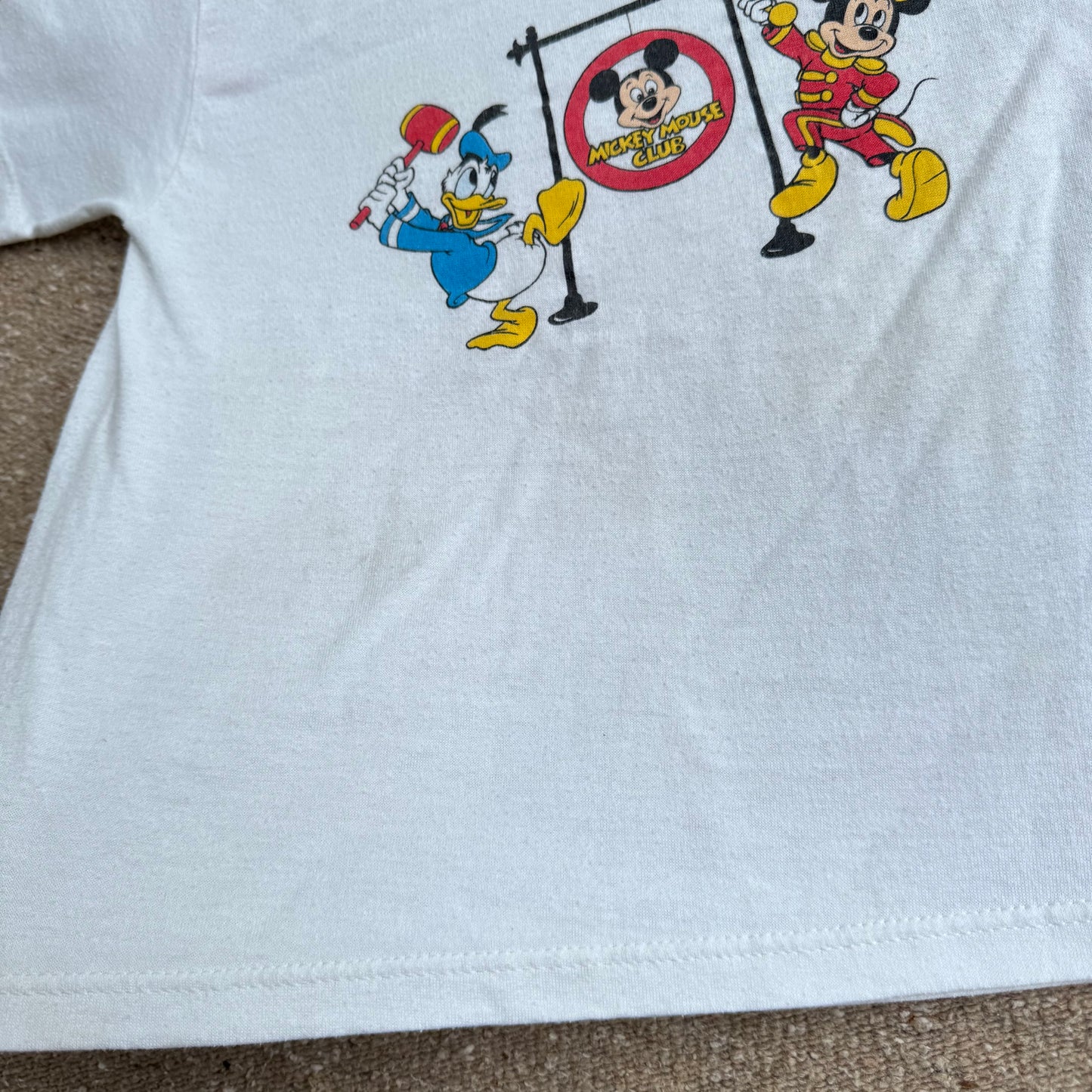 80s 90s Kids Toddler Vintage Mickey Mouse Club Single Stitch White Short Sleeve T-Shirt M 2Y 3Y 4Y Made in USA