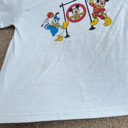 80s 90s Kids Toddler Vintage Mickey Mouse Club Single Stitch White Short Sleeve T-Shirt M 2Y 3Y 4Y Made in USA