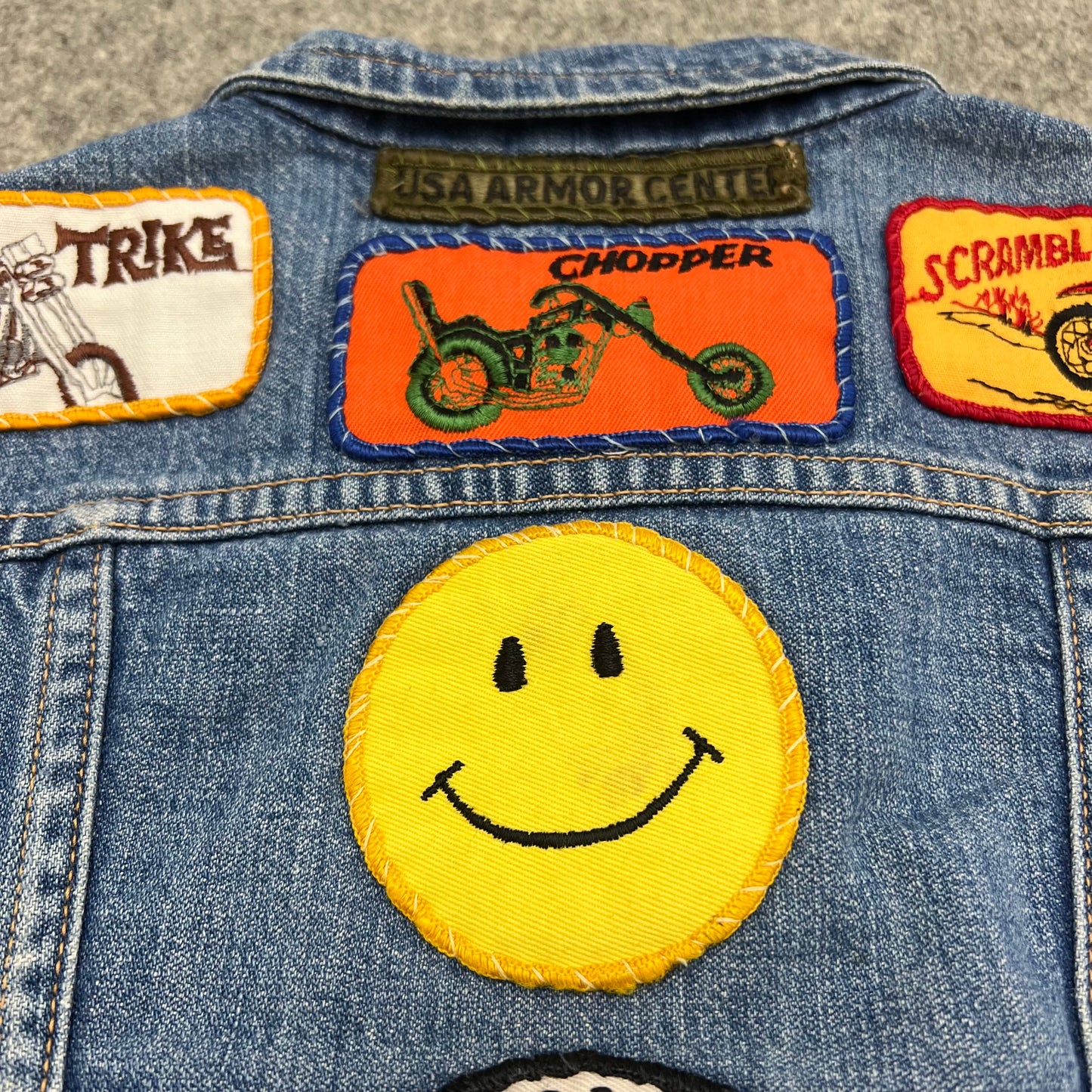 Vintage Kids Maverick Denim Vest With Patches Size 10Y