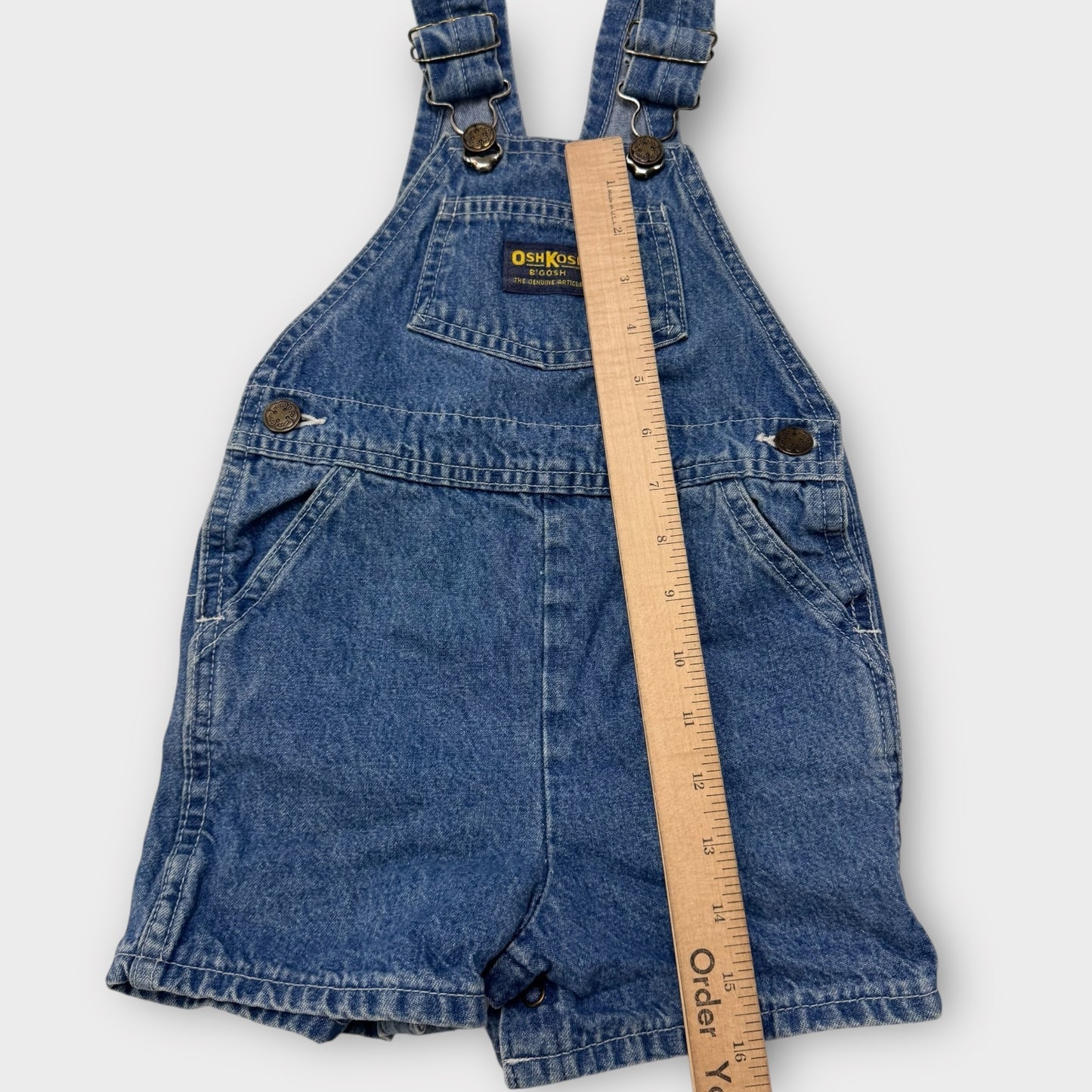 90s Kids Toddler Vintage Oshkosh B’Gosh Vestbak Denim Shortall Made in USA 3T