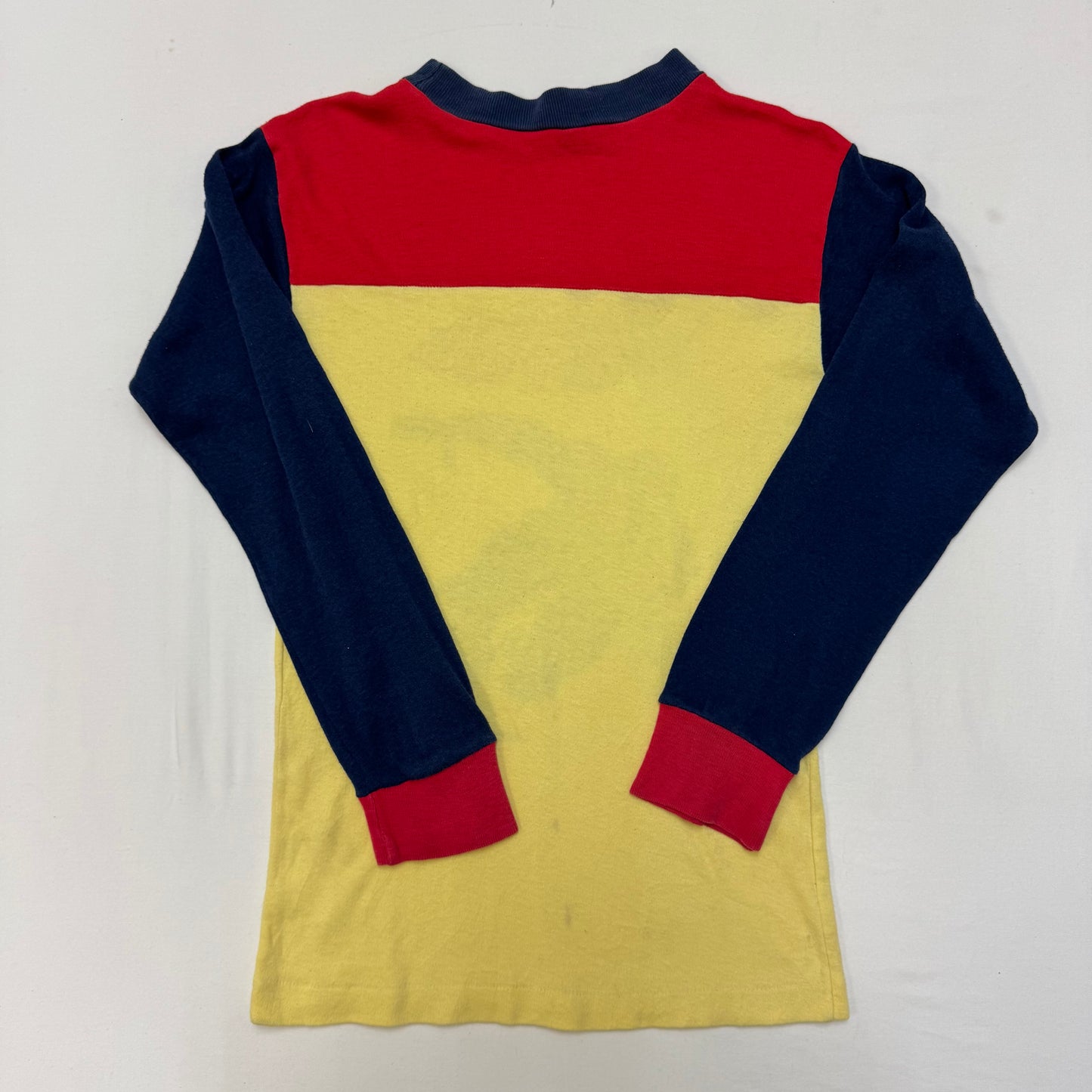 70s Kids Vintage The Amazing Spider-Man 3 Colour Long Sleeve  Yellow Red Navy Shirt 10Y 11Y 12Y