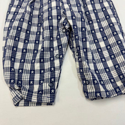 90s Kids Toddler Infant Vintage Baby B’Gosh OshkoshNavy White Star Pattern Overall / 3m 6m/ Made in USA