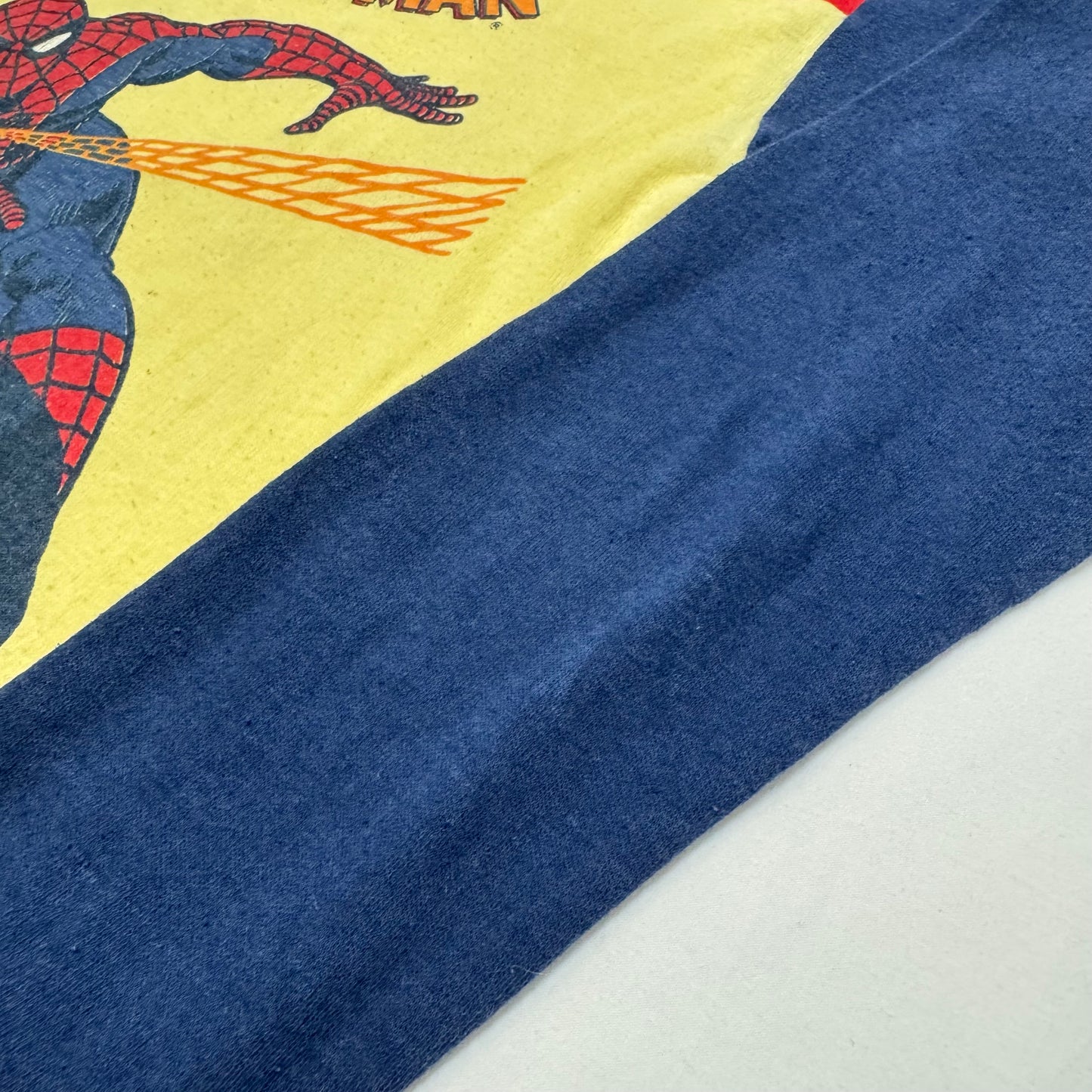 70s Kids Vintage The Amazing Spider-Man 3 Colour Long Sleeve  Yellow Red Navy Shirt 10Y 11Y 12Y