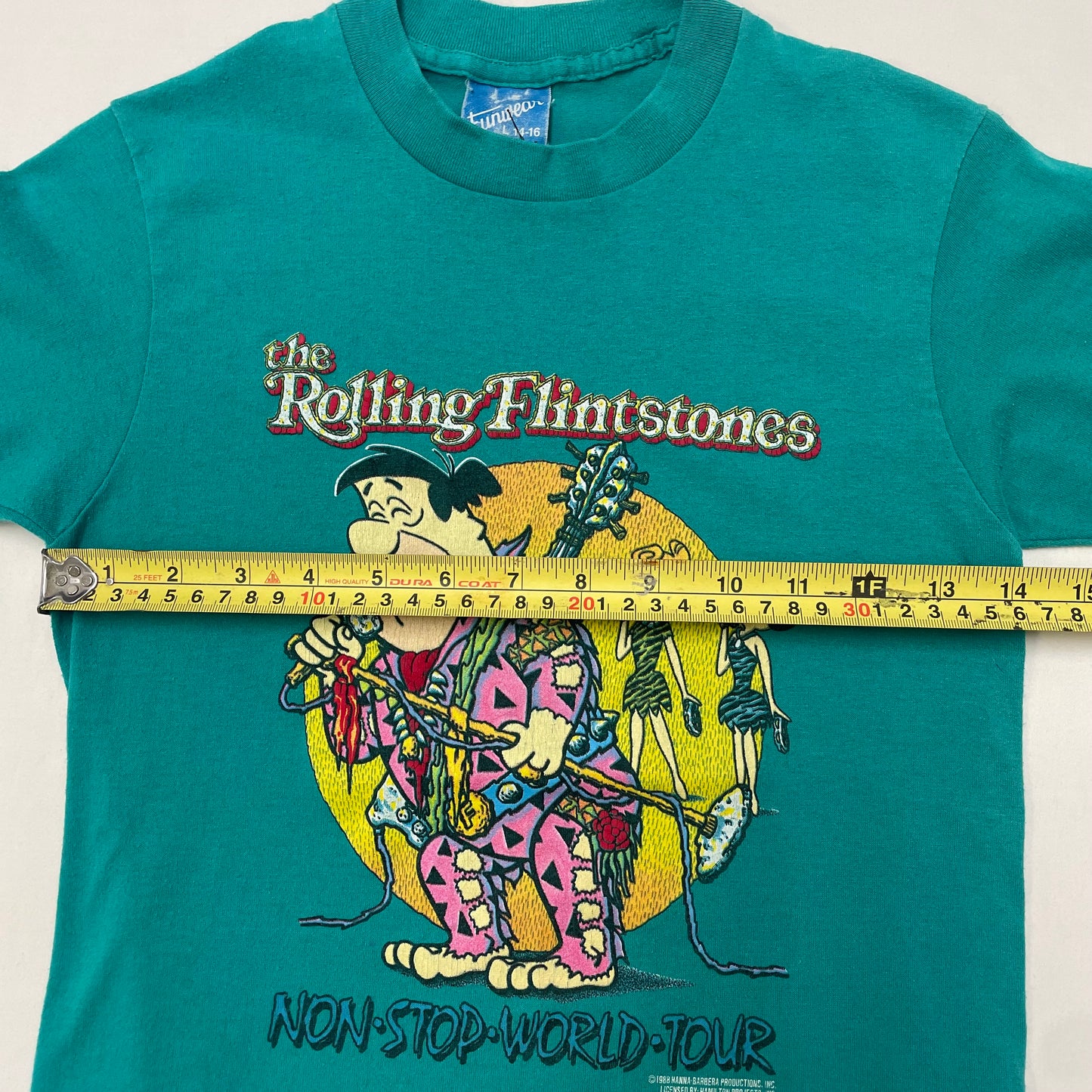 1988 Kids The Rolling Flintstone World Tour Tshirt 9-11y Baby Tee