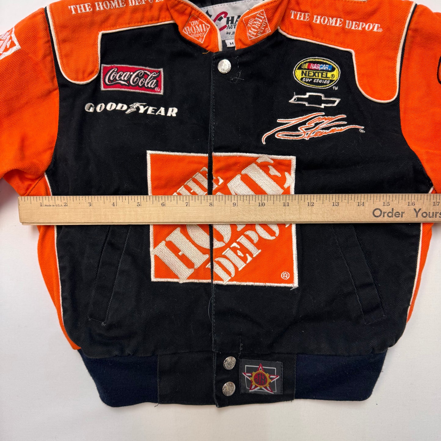 Kids Chase Authentics NASCAR   Home Depot Snap Jacket M 5Y 6Y