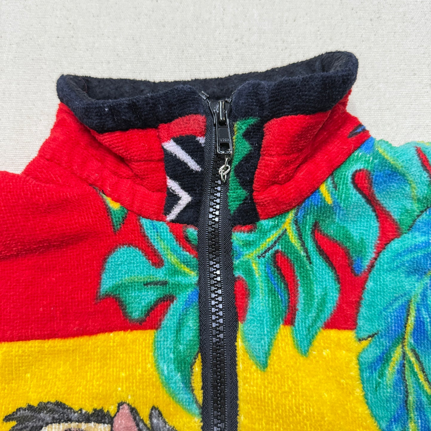 90s Kids Infant Vintage Handmade Lion King Towel Fabric Zip Up Jacket / 12m 18m 24m