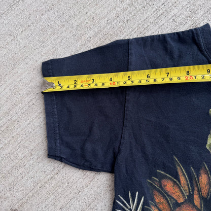 Kids Vintage Sarett Nature Centre Dinosaur Double Sided Black T-Shirt 7Y 8Y 9Y