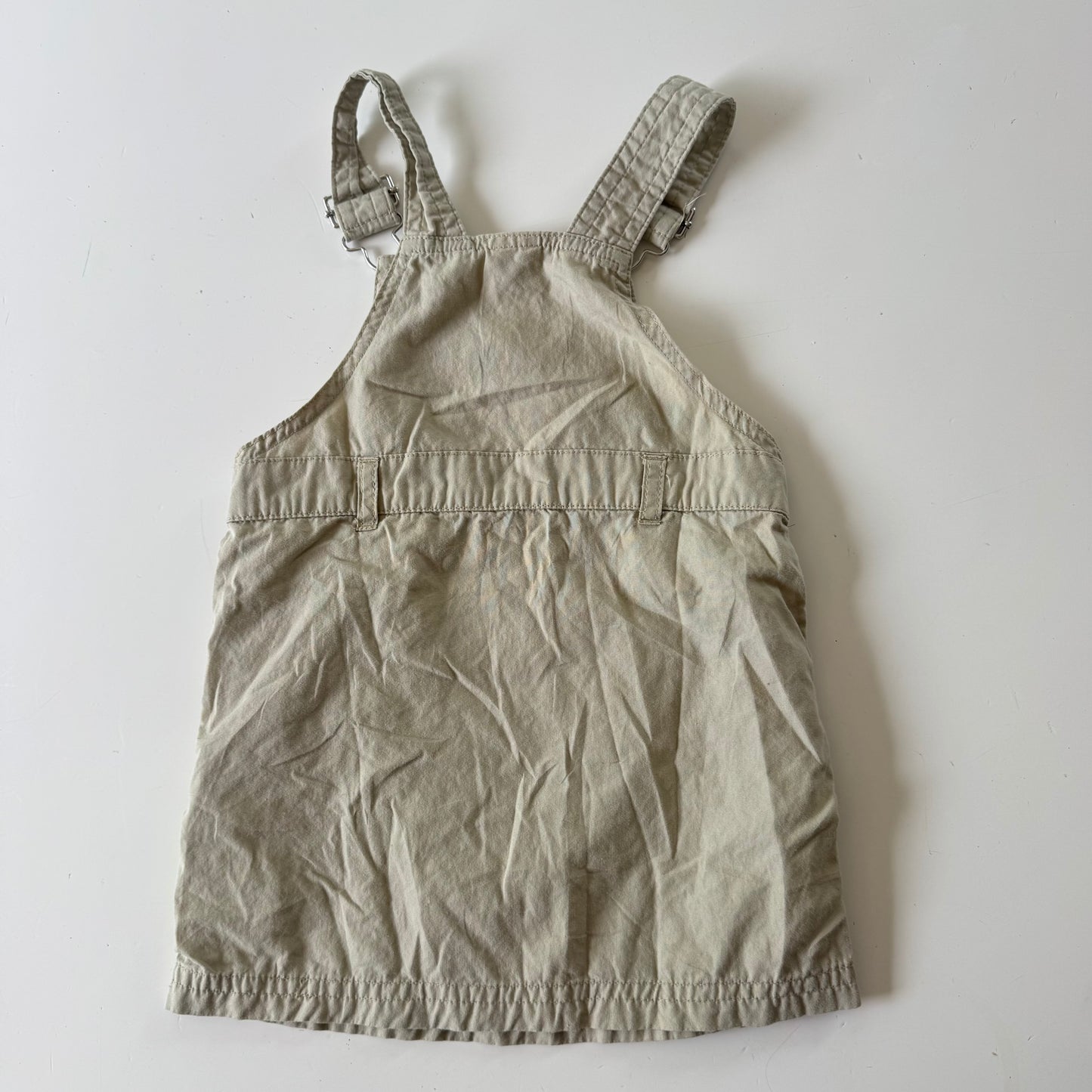 2000s Kids Girls Toddler 2 Piece  Set MLB New York Yankees Adjustable Strap Khaki Dress Baseball Pattern With Short Sleeve Navy T-Shirt 18 m