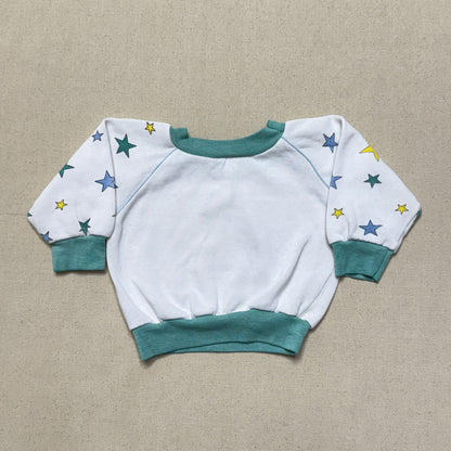 80s Kids Infant Vintage Sesame Street Big Bird Star Pattern Raglan Sleeve Sweatshirt / 6m 9m 12m