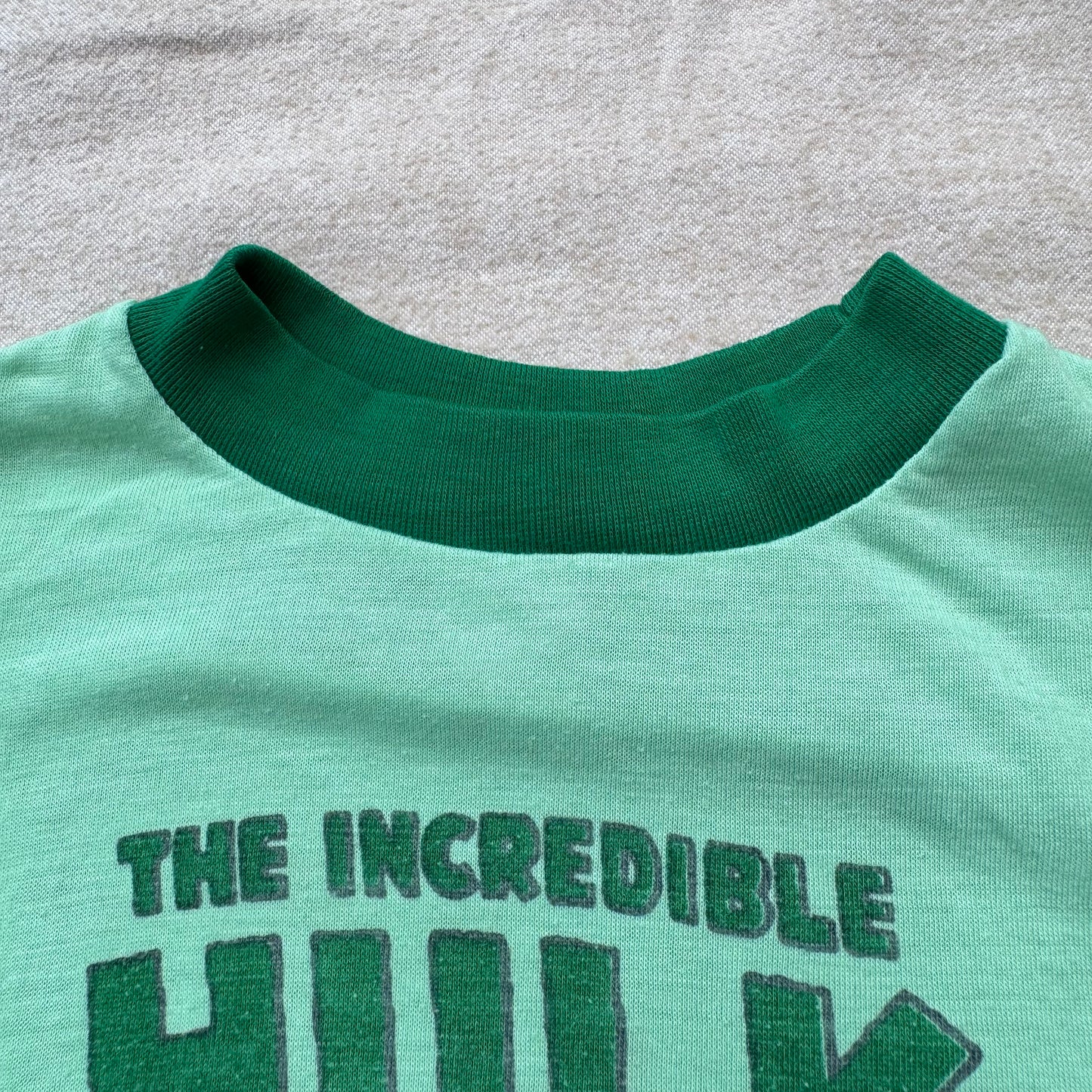70s Kids Vintage Marvel The Incredible Hulk Green Short Single Stitch Sleeve 5Y 6Y 7Y Baby Tee