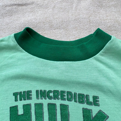 70s Kids Vintage Marvel The Incredible Hulk Green Short Single Stitch Sleeve 5Y 6Y 7Y Baby Tee
