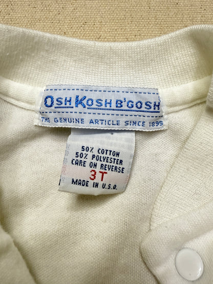 90s Kids Toddler Vintage Oshkosh Bgosh Surf Dog White Tshirt Top / 2T 3T / Made in USA