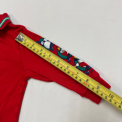 90s Kids Toddler Infant Vintage Baby B’Gosh Oshkosh Red Long Sleeve Holiday Print Sleeves //18m / Made in USA