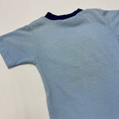 70s Kids Toddler Vintage DC Comics Superman Light Blue Short Sleeve Single Stitch Sears T-Shirt 4/5Y