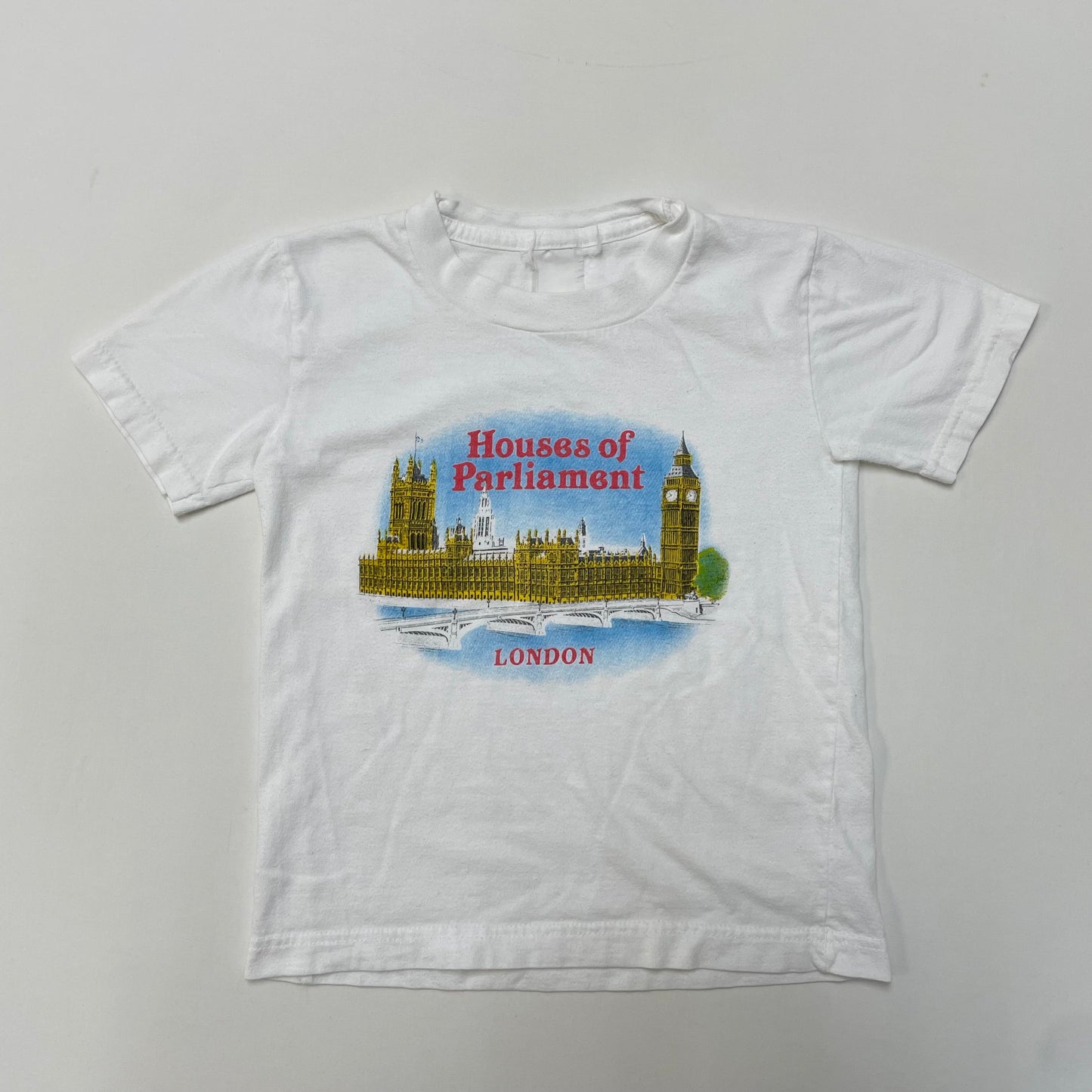 90s Kids Toddler Vintage House of Parliament Big Ben London UK Souvenir Tshirt / 3y 4y 5y