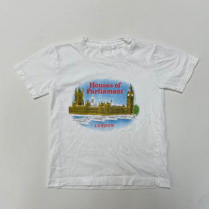 90s Kids Toddler Vintage House of Parliament Big Ben London UK Souvenir Tshirt / 3y 4y 5y