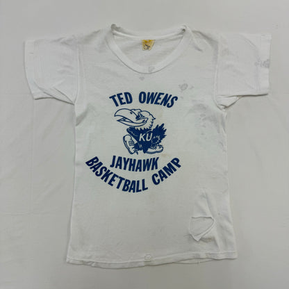 70s Vintage Artex Kids Ted Owens Jayhawk Basketball Camp White T-shirt