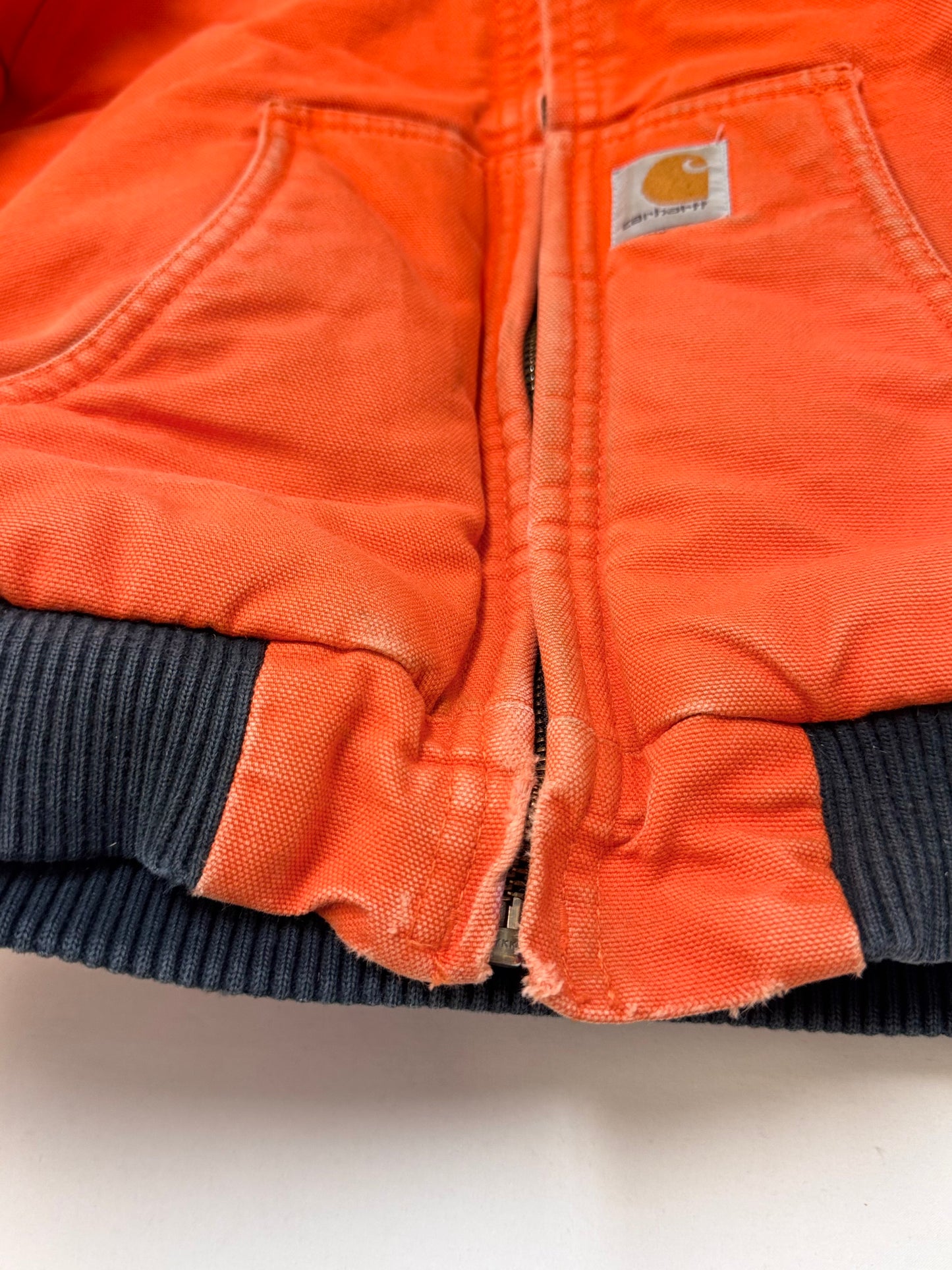 Kids Vintage Rare Color Carhartt Active Orange Safety Zip Lined Heavy Jacket S 7Y 8Y