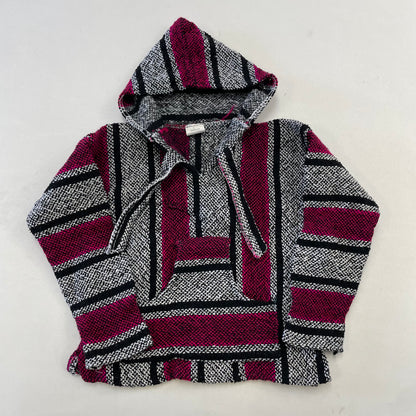 Kids Vintage Baja Mexican Hooded Sweater Size 5-7