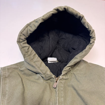 2000s Kids Army Green Active Carhartt Hooded Thick Jacket  7Y