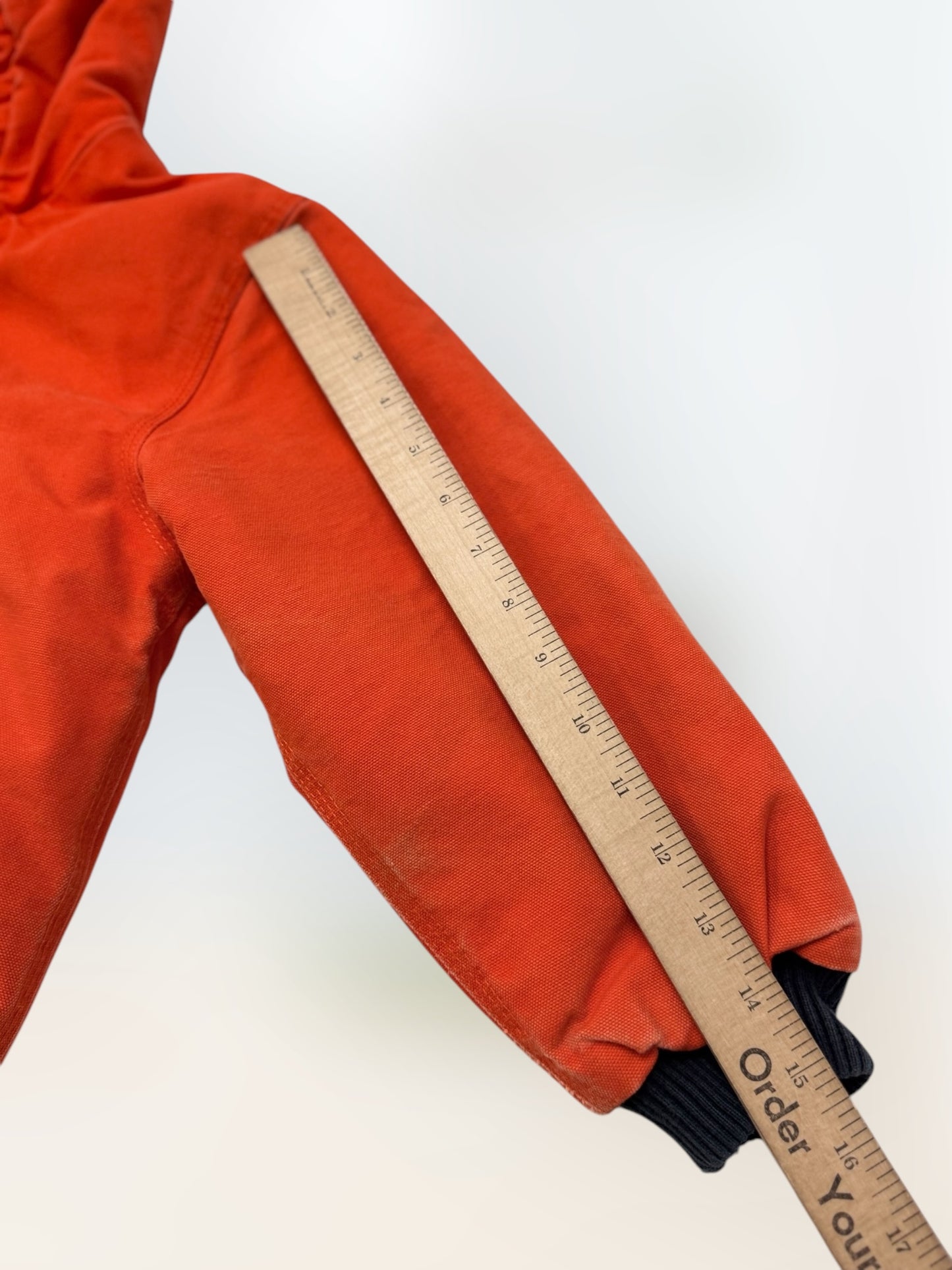 Kids Vintage Rare Color Carhartt Active Orange Safety Zip Lined Heavy Jacket S 7Y 8Y