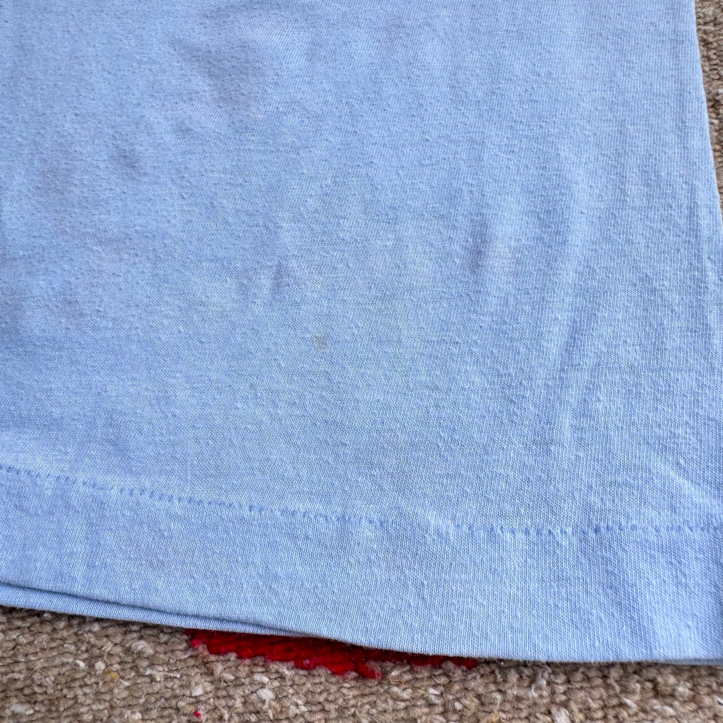 80s 90s Kids Baby Toddler Vintage Walt Disney Mickey Mouse Sailor Indian Lake Ohio Souvenir Print Short Sleeve Single Stitch Light Blue T-Shirt S 18M 24M 2Y Made In USA