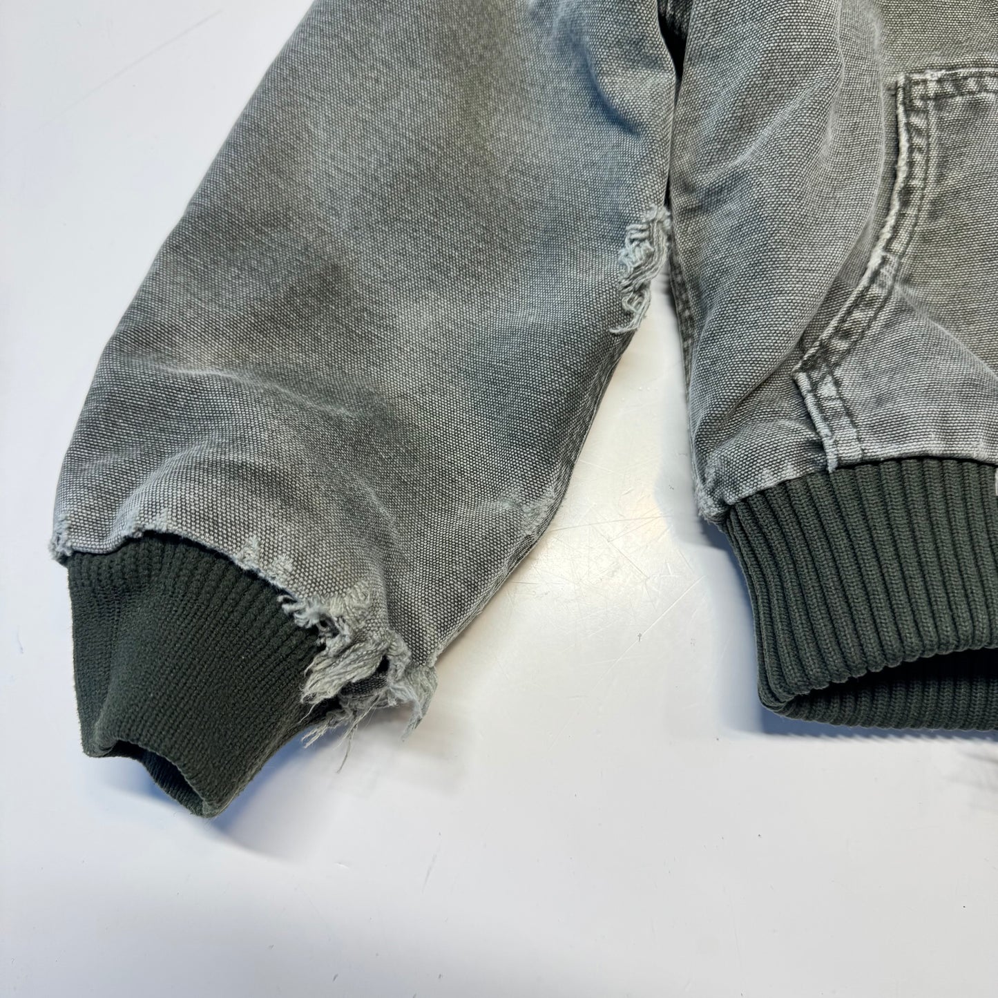 2006 Kids Toddler Vintage Active Dark Green Hooded Carhartt Jacket XS 4Y 5Y