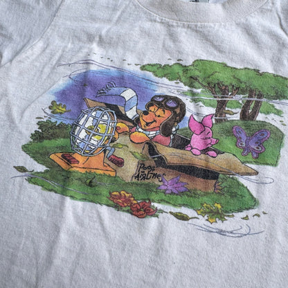 90s Kids Toddler Baby Tee Vintage Disney’s Pooh Airlines  Short Sleeve 100% Cotton T-Shirt Single Stitch Small 6Y 7Y 8Y Made in USA