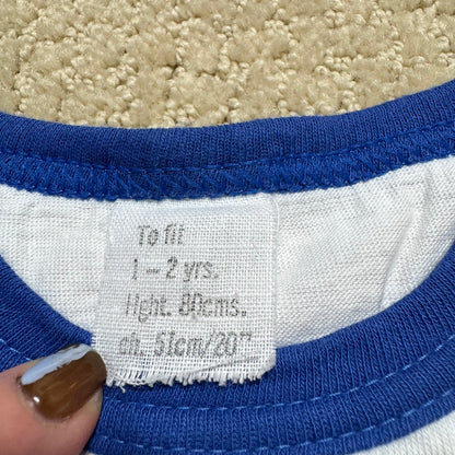 80s Kids Toddler Baby Vintage T-Shirt “Grandma & Grandad went to Malta and all they got me was this lousy T-Shirt” White Short Sleeve T-Shirt 1-2T