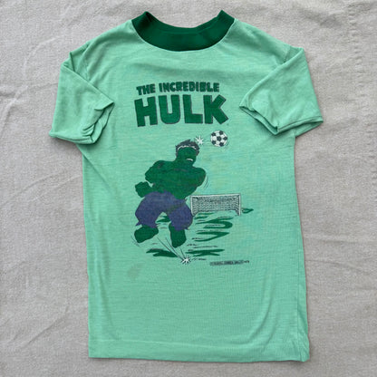 70s Kids Vintage Marvel The Incredible Hulk Green Short Single Stitch Sleeve 5Y 6Y 7Y Baby Tee