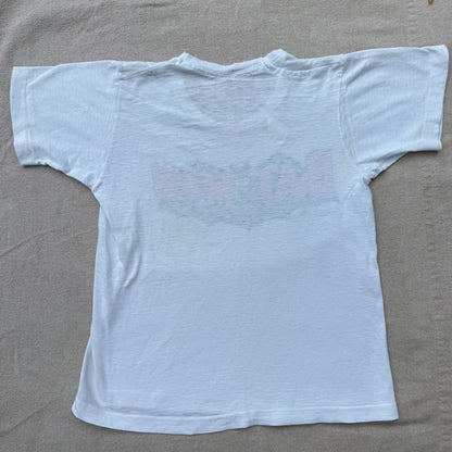 60s Kids Vintage Batman Rare Great Graphic Short Single Stitch Sleeve White T-Shirt 6Y 7Y Baby Tee