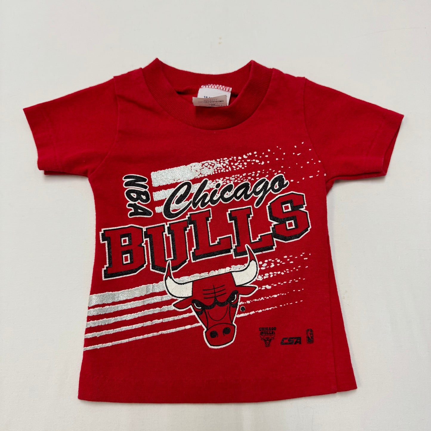 90s Kids Baby Infant Vintage NBA Chicago Bulls Red Single Stitch Short Sleeve 50/50 T-Shirt 18 m Made in USA